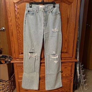 KanCan Light Blue Ripped Straight Leg Jeans